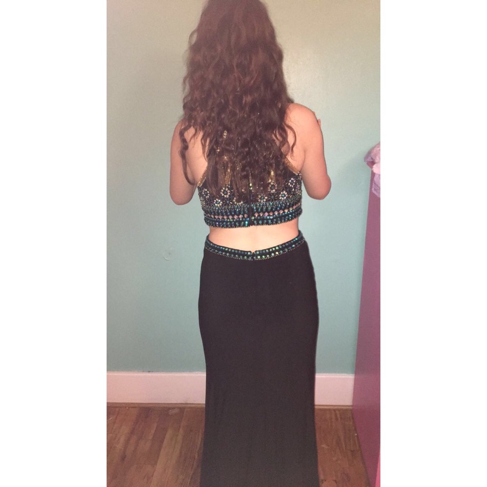 Beaded Cutout Prom Dress - Picture 7 of 8